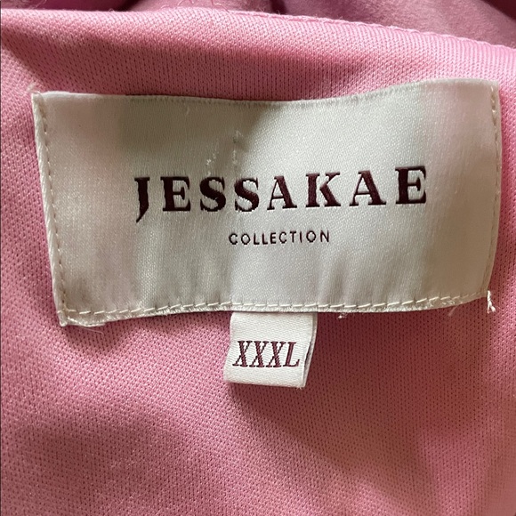 Jessakae Folk Lore Pink Midi Dress XXXL Short Sleeve V-Neck A-Line Cottagecore - Picture 10 of 14